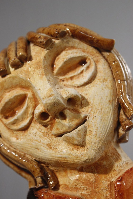 Image 1 of Kerbigot Workshop in Guidel - Bas-relief plaque of a Breton fisherman, France, 1960s