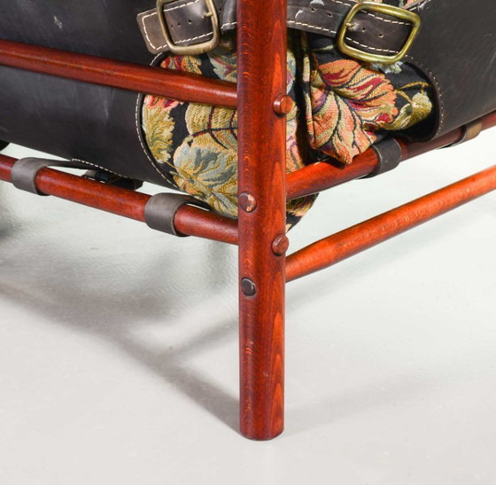 Image 1 of Beautiful Arne Norell 3-Seat ‘Ilona’ Rosewood Sofa for Arne Norell AB Aneby Möbler with Autumn Leaves Fabric Upholstery. Sweden.