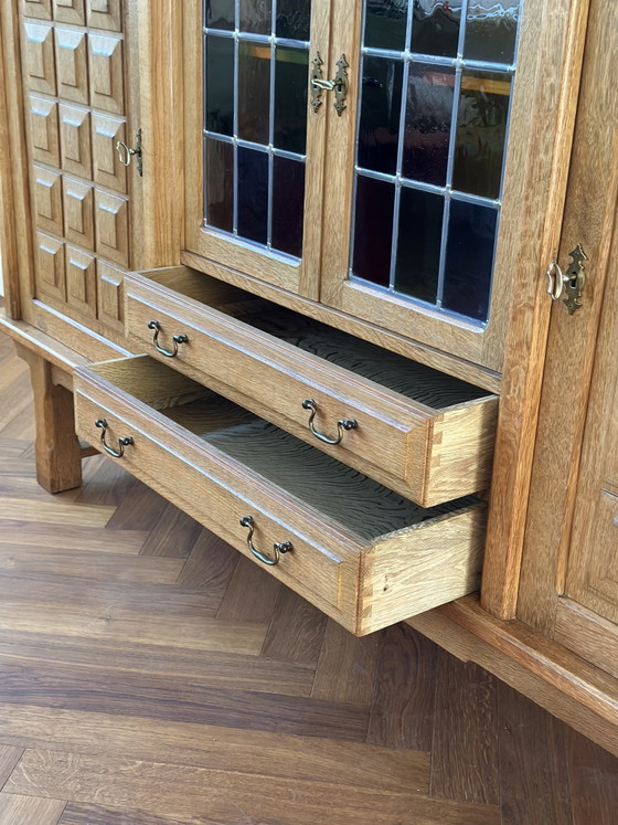 Image 1 of Vintage wandmeubel highboard Deens Henning Kjærnulf jaren 70