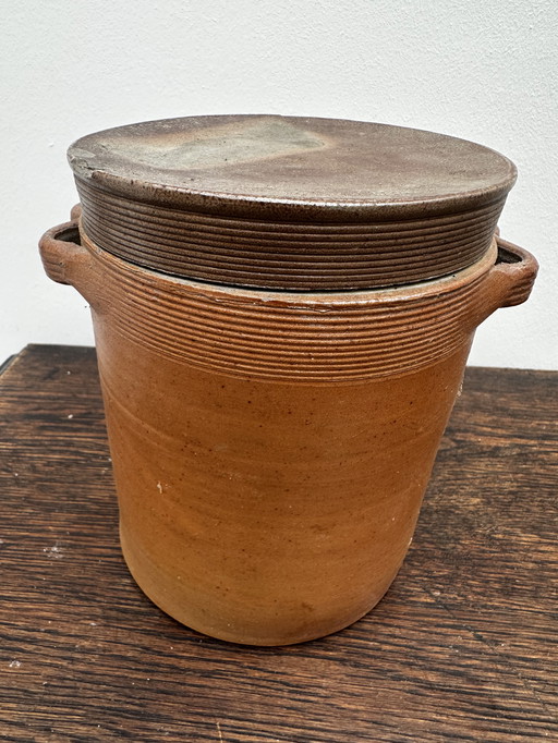 Antique stoneware pot - H 17 cm - vintage decor