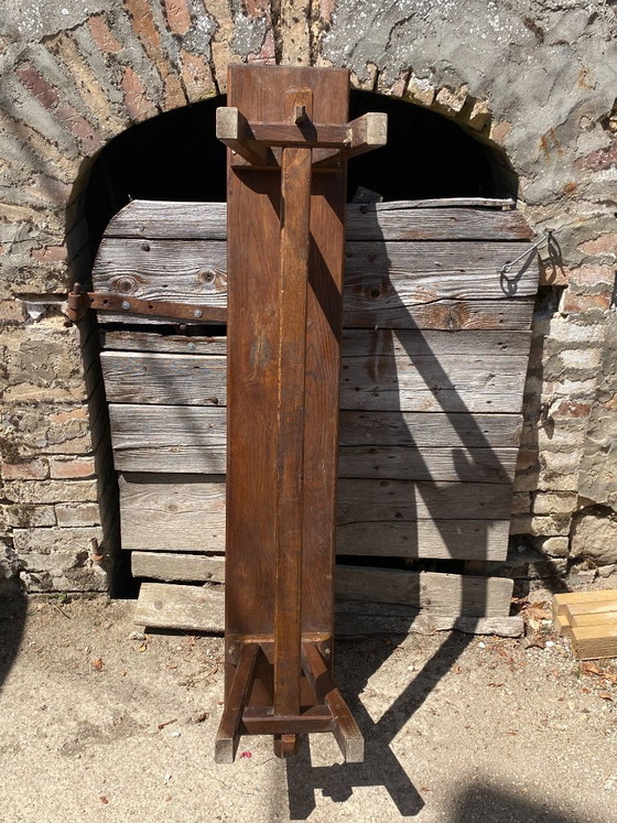 Image 1 of Panca da fattoria in rovere massello, 140 cm, per un tavolo rustico da fattoria anni '50