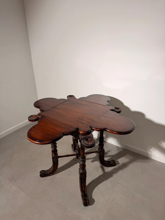 Antieke Mahonie Klaptafel (foto 4 van 6)
