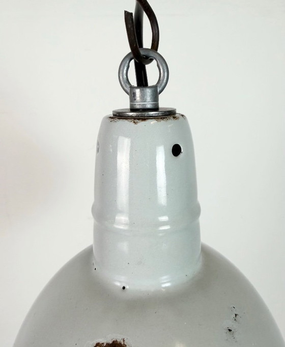 Image 1 of Industrial Grey Enamel Factory Pendant Lamp, 1960s