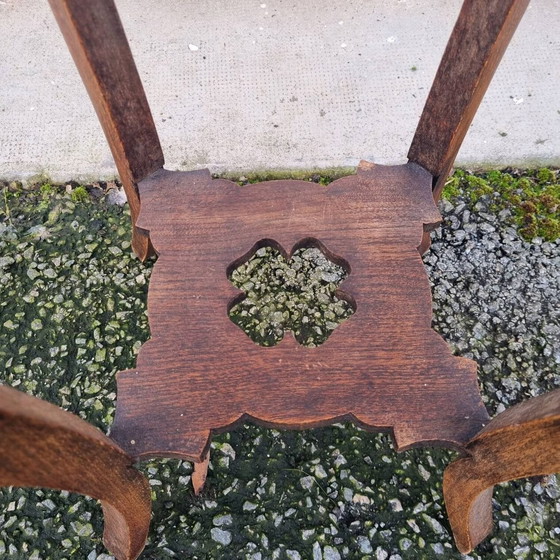 Image 1 of Sellete Guéridon Holz Marmor Anfang 20.