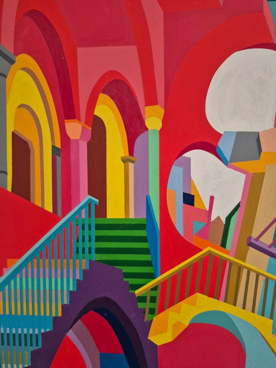 Stairway to nowhere - Franklin van Dam – Paintings & Drawings, Mdf, Wood (photo 5 of 6)