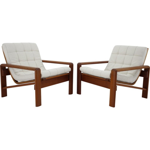 Coppia di poltrone vintage in teak di Emc Mobler, Danimarca, anni '70