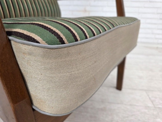 Dänischer Sessel aus den 1960er Jahren, Möbelwolle, Buchenholz – Wood, Wool (photo 16 of 17)