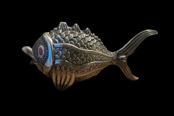 Image 1 of MCM Metal Fish Box, originariamente un posacenere