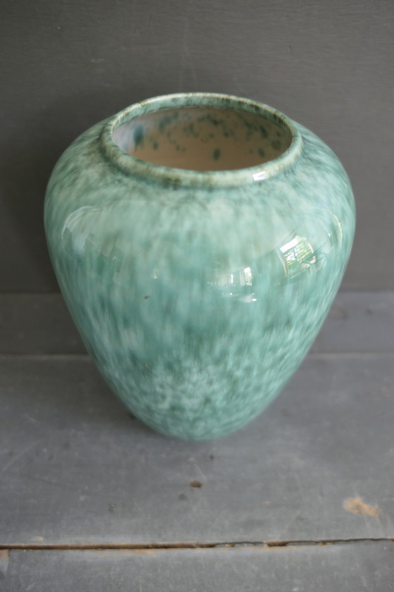 Image 1 of Antieke Groene Vaas Gemêleerd
