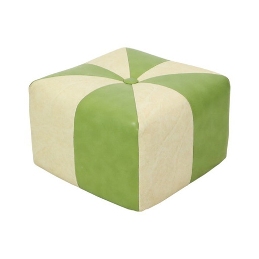 Tabouret carré vintage en skaï