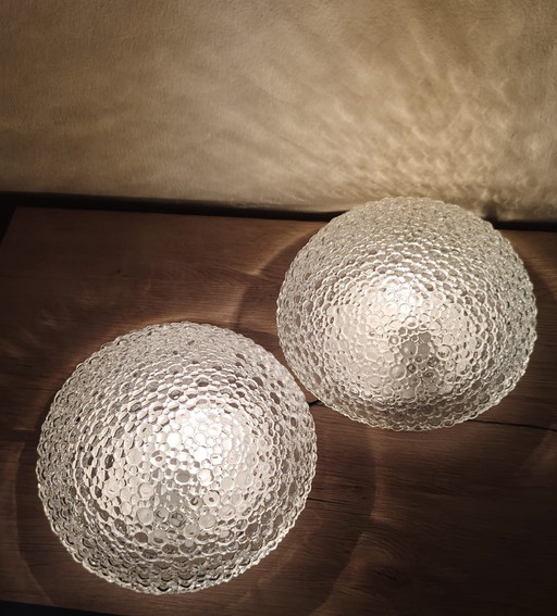 Paar Bubbleglas Wand oder Deckenleuchten , Deutschland 1960iger,Helena Tynell,Mid Century Modern