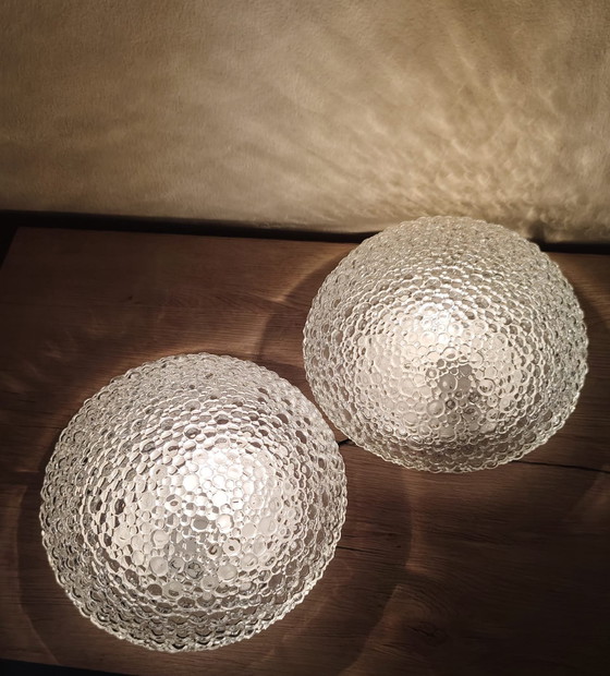 Image 1 of Paar Bubbleglas Wand oder Deckenleuchten , Deutschland 1960iger,Helena Tynell,Mid Century Modern