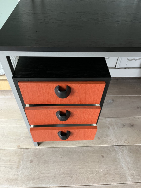 Image 1 of Escritorio con silla años 60 naranja retro