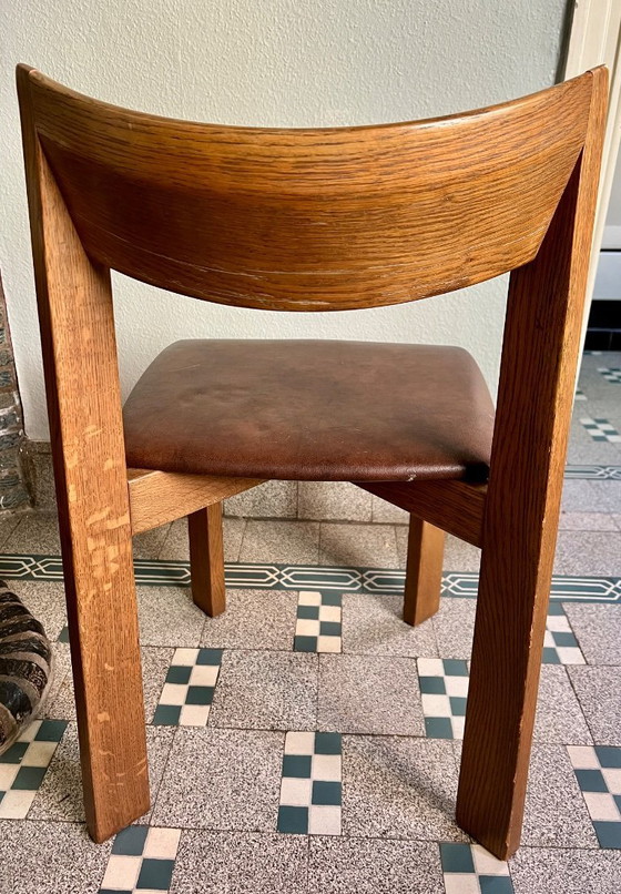 Image 1 of Set aus 8 brutalistischen Eichenholz-Esszimmerstühlen, Mauro Pasquinelli „Maria“ für Pallavisini, Italien, 1970er Jahre