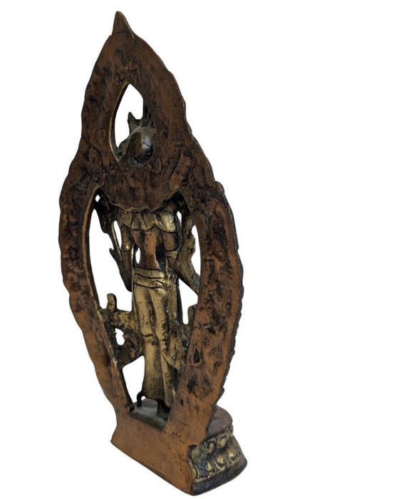 Image 1 of Tara debout en bronze doré à la feuille antique – Tibet ou Népal, XVIIIe-XIXe siècle