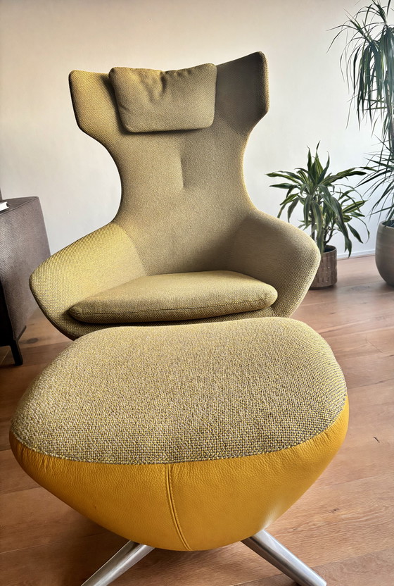 Image 1 of Prachtige Leolux Caruzzo met voetenbank en hoofdsteun