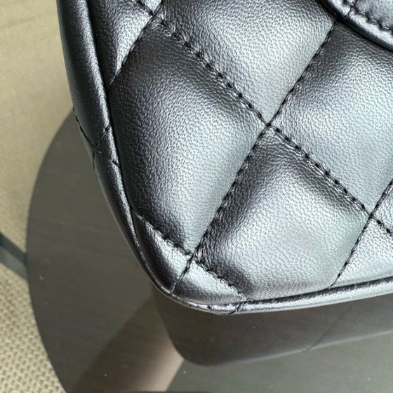 Image 1 of Chanel Classic Flap Jumbo - 30CM Quilted Lambskin Double Flap Black Gold Hardware
