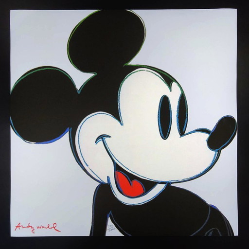 1980s Big Andy Warhol "Mickey Mouse" Classic Edition - Limited Edition Lithograph Numbered In Pencil By CMOA. 60 Cm / 23.62