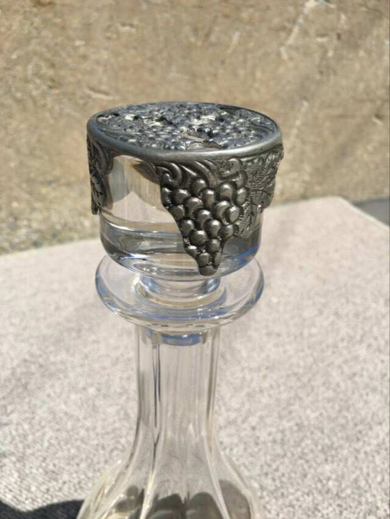 Image 1 of beautiful Royal Cristal Rock carafe with tin