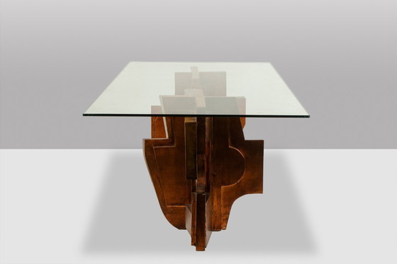Image 1 of Matteo Ceccarelli. Sculpturale tafel in de "brutalistische" stijl. Jaren 80.