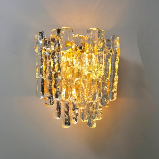 Image 1 of Set di lampade da parete Kalmar Franken in vetro ghiacciato, anni '70, metà secolo