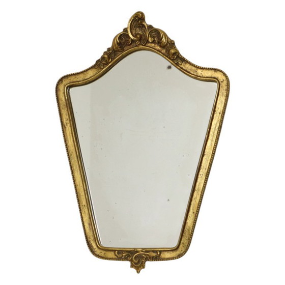 Kleine Franse Kuifspiegel Bladgoud Verguld Barok Stijl – Glass (photo 2 of 26)