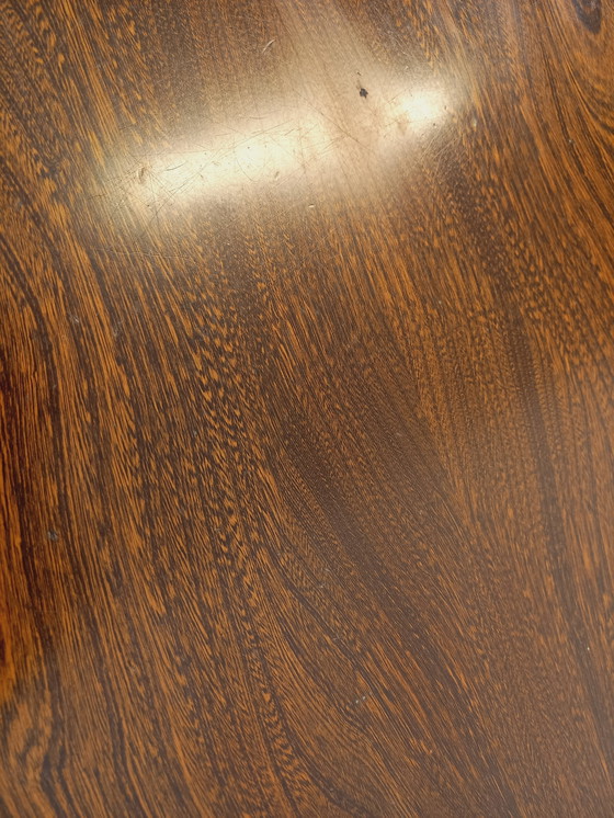 Image 1 of 60s-70s vintage Baumann elm wood oval dining table with extensions