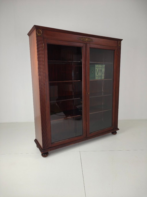 20e-eeuwse Mahonie Boekenkast / Vitrinekast – 