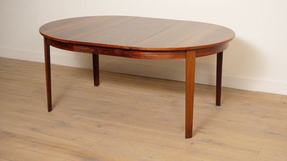 Image 1 of Table de salle à manger ronde vintage | extensible | Bois de rose