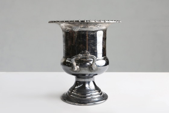 Image 1 of Cubo de hielo Art Déco de latón plateado, Francia, década de 1900