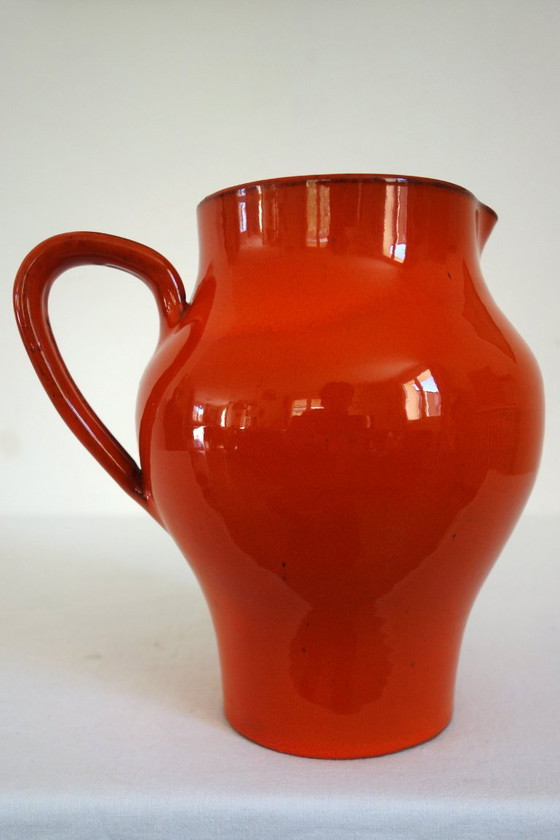Rara brocca Robert Picault per Cerasarda, Italia, anni '60, Accessori da cucina, Ceramica, Arancione (foto 5 di 15)