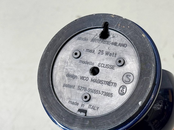 Image 1 of Eclisse table lamp, dark blue, by Vico Magistretti for Artemide, Italy, 1960s