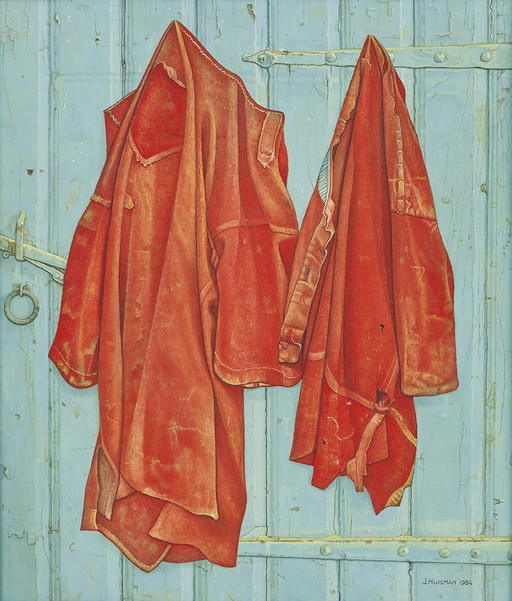 Jopie Huisman --Chemises rouges sur porte bleue