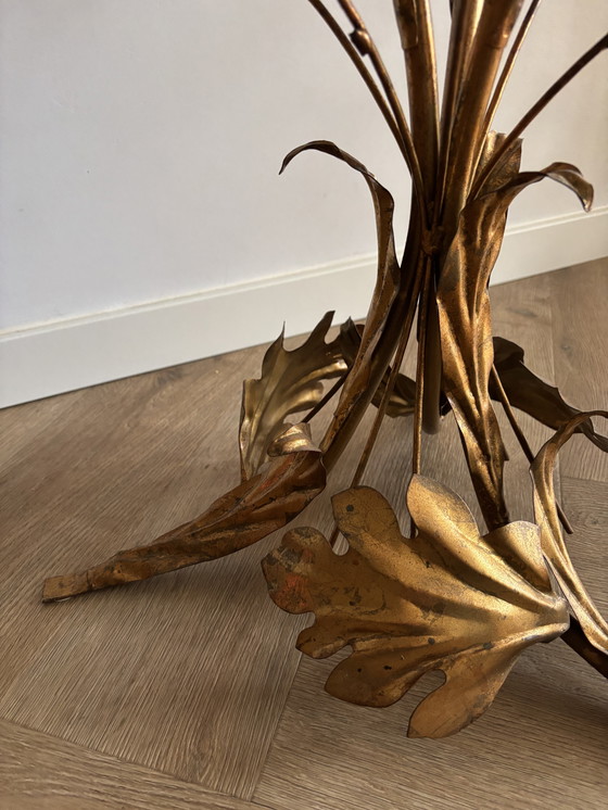 Image 1 of VINTAGE MESSING VERGULDE BIJZETTAFEL / SALONTAFEL HANS KÖGL