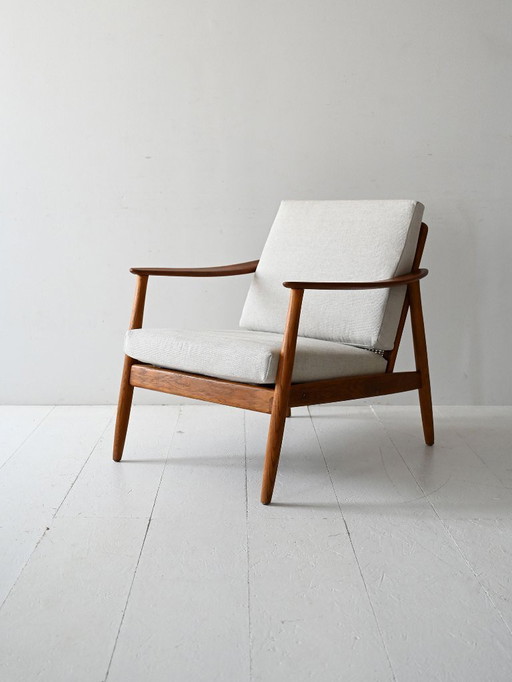 Poltrona in teak vintage svedese di Folke Ohlsson per DUX