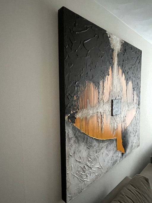 Gran cuadro abstracto de 150 x 150 cm.