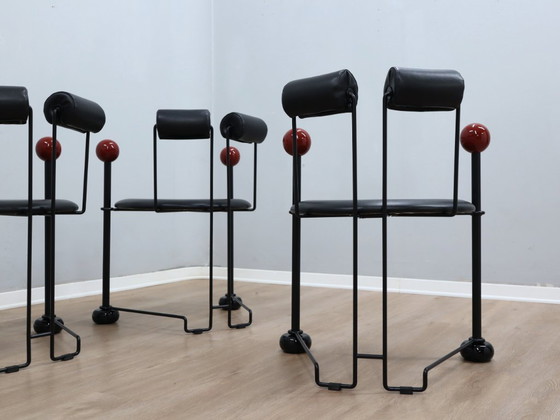 Image 1 of Authentische postmoderne Stühle aus der Memphis-Ära der 1980er Jahre, 4er-Set