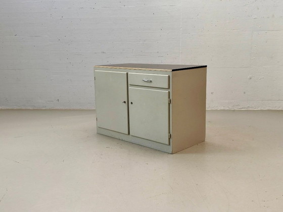Vintage Sideboard – Industrial Design, Grey & Brown – Wood (photo 7 of 12)