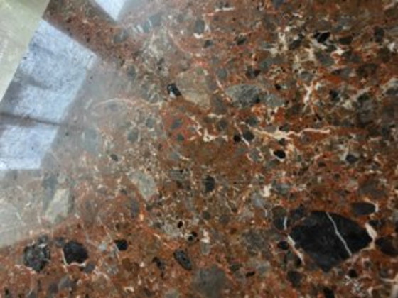 Image 1 of Louis XVI style tall cabinet in wood and French marble slab