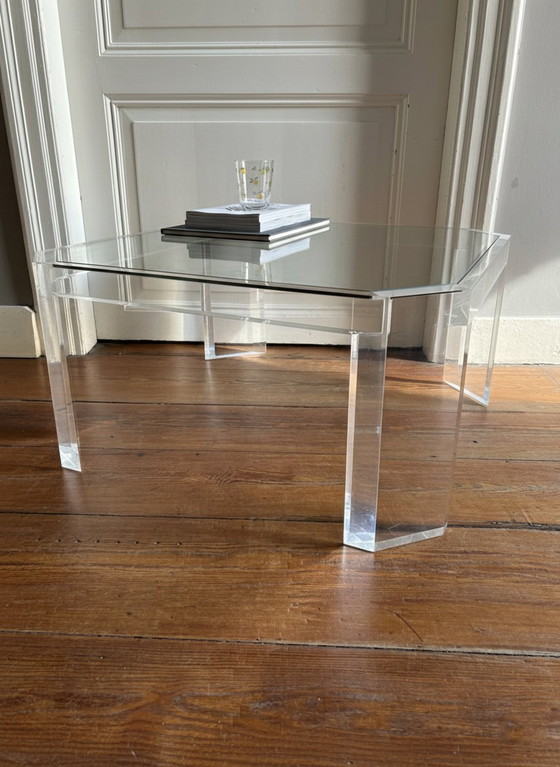 Image 1 of Tavolino da caffè ottagonale in acrilico e vetro di David Lange – 1978