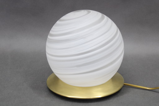 1980s Italian Globe Glass Table Lamp