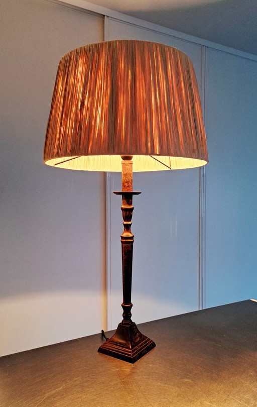 Bellino copper and ratan tablelamp