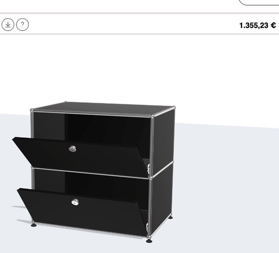 Image 1 of USM Haller Sideboard – Graphitschwarz (RAL 9011), 75×70×50 cm