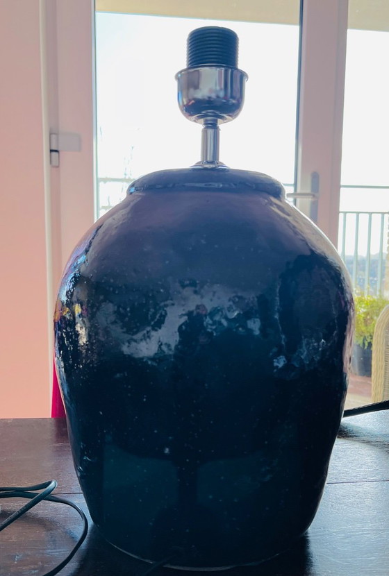 Image 1 of Lampvoet Diep Donkerblauw, Keramiek