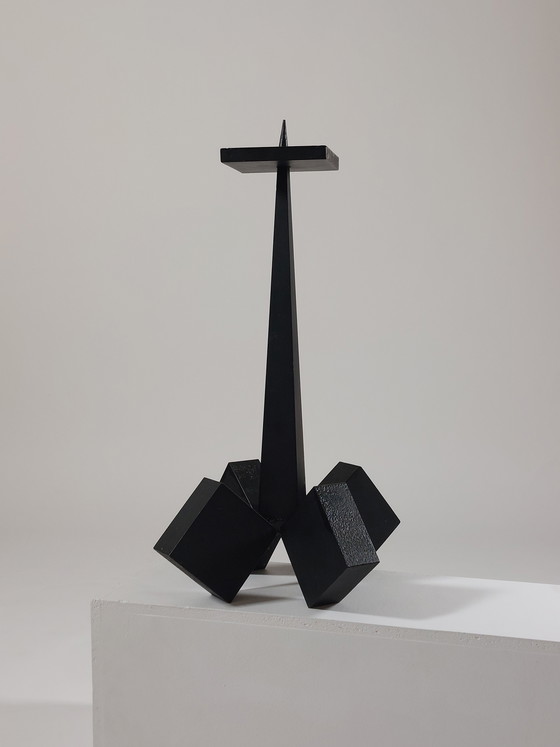 Image 1 of Sehr schwerer brutalistischer mid century Stahl Kerzenständer 