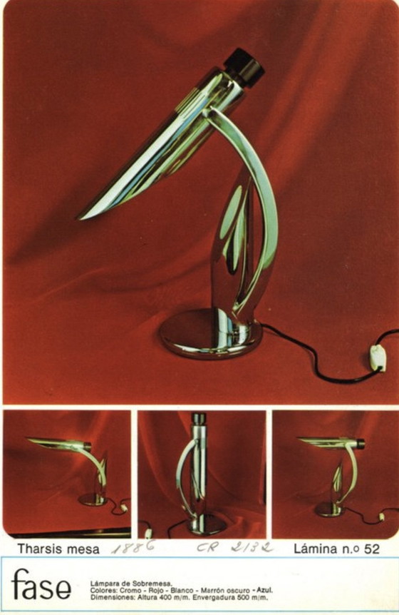 Fase Tharsis Schreibtischlampe, Tischlampen, Metall, Chrom, Silber (Foto 11 von 11)