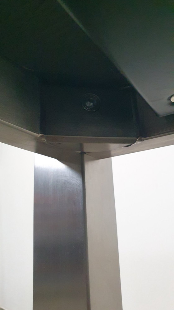 Image 1 of Arco Tisch aus reiner Eiche, geräuchertem Edelstahl, niederländisches Design, 210 x 90