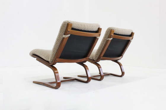 Image 1 of Set of 2 mid century vintage easy chairs 1960s