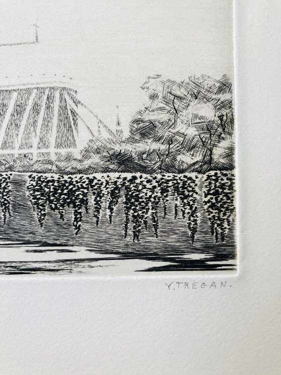 Image 1 of Yves Tregan - Vintage Etching - Paris Notre-Dame