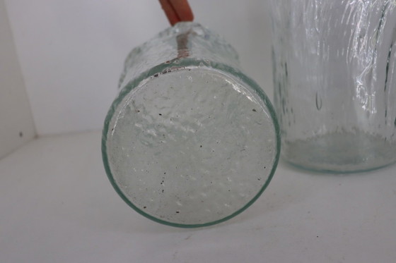 Bellissimo set di vasi vintage in corteccia d'albero | Vetro ghiaccio di metà secolo (30 cm) – Glass (photo 6 of 6)